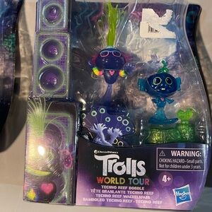 3 DreamWorks Hasbro Trolls World Tour Techno Reef Bobblehead Toys EASTER Gifts!